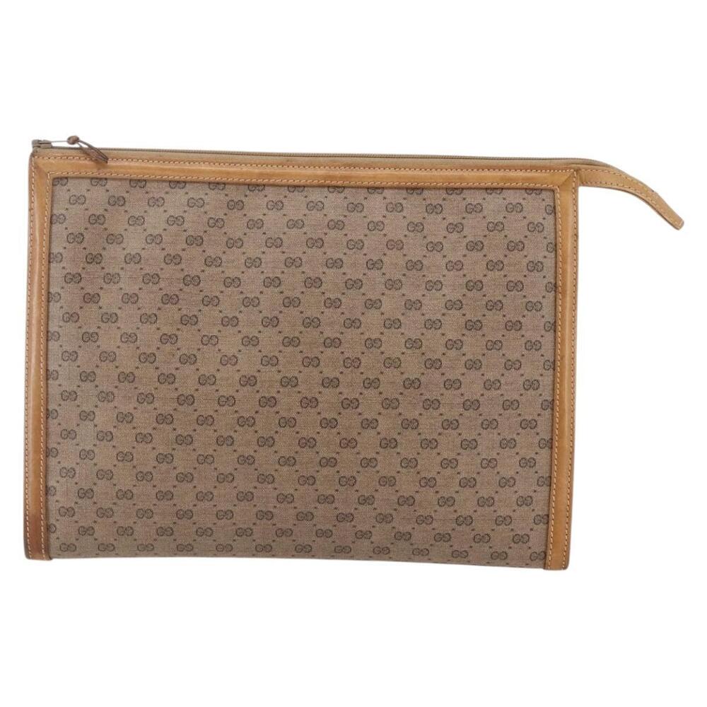 GUCCI Micro GG Supreme Clutch Bag PVC Beige 17 039 1995 Auth 146941 - Picture 13 of 16